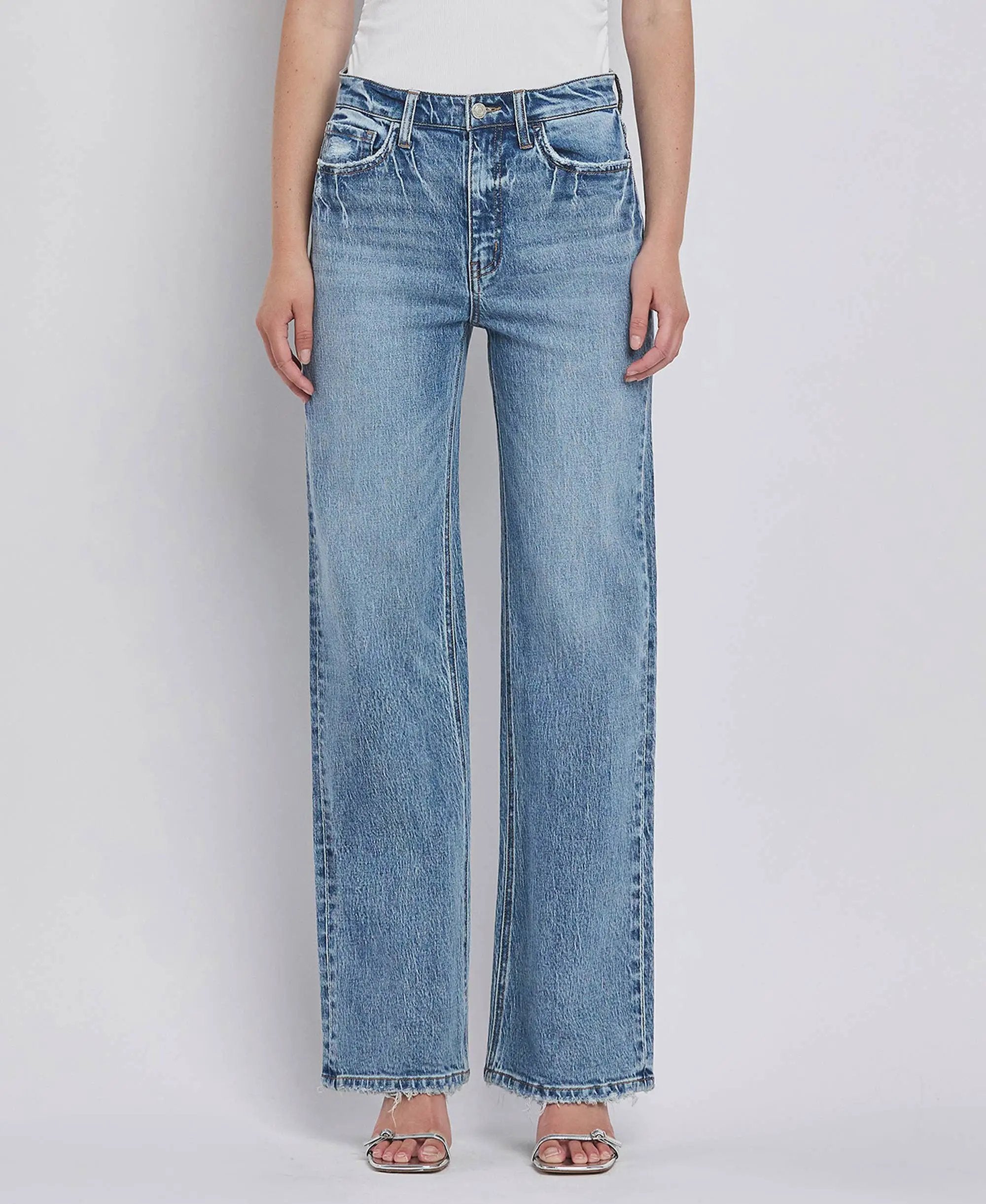 VERVET by FLYING MONKEY VERVET 90'S Super High Rise Wide Leg Jeans - Jeans