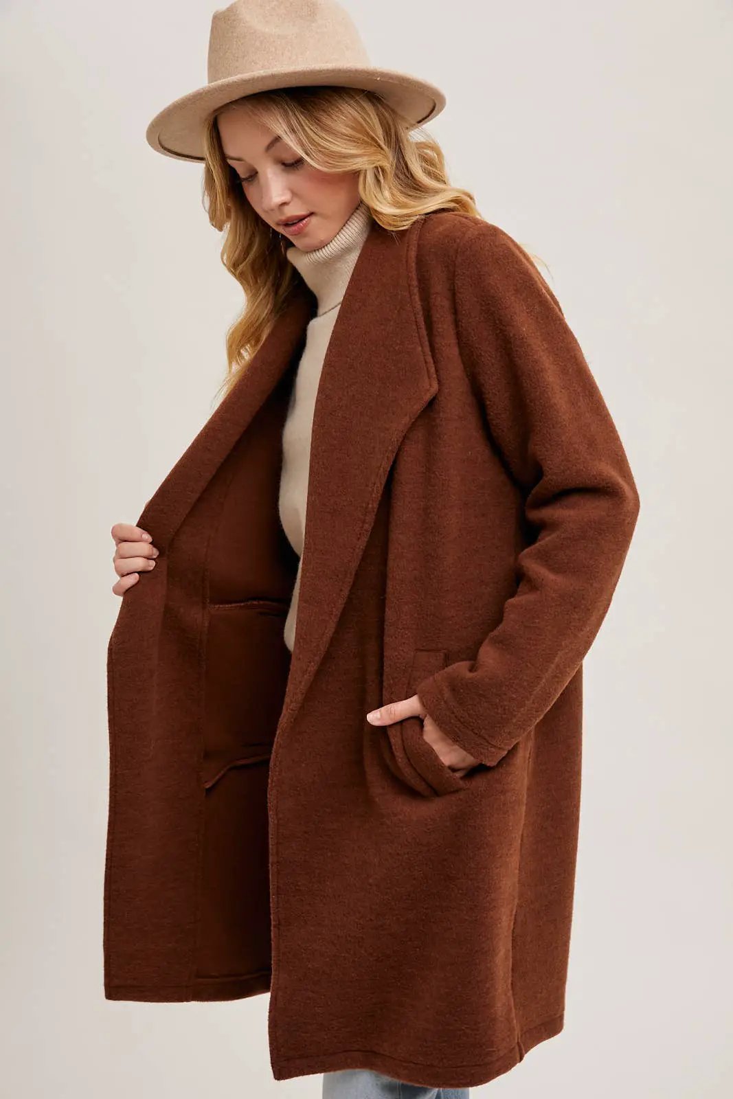 Bluivy Bluivy - OPEN FRONT KNIT COAT JACKET - Wrap Coats