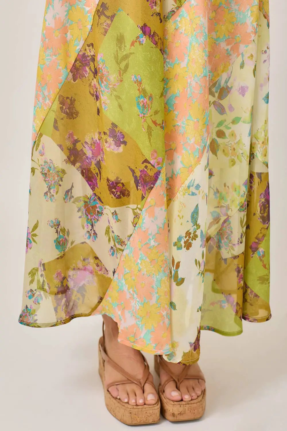 Mystree The Floral Mixed Print Skirt: Citron Mix - Skirts