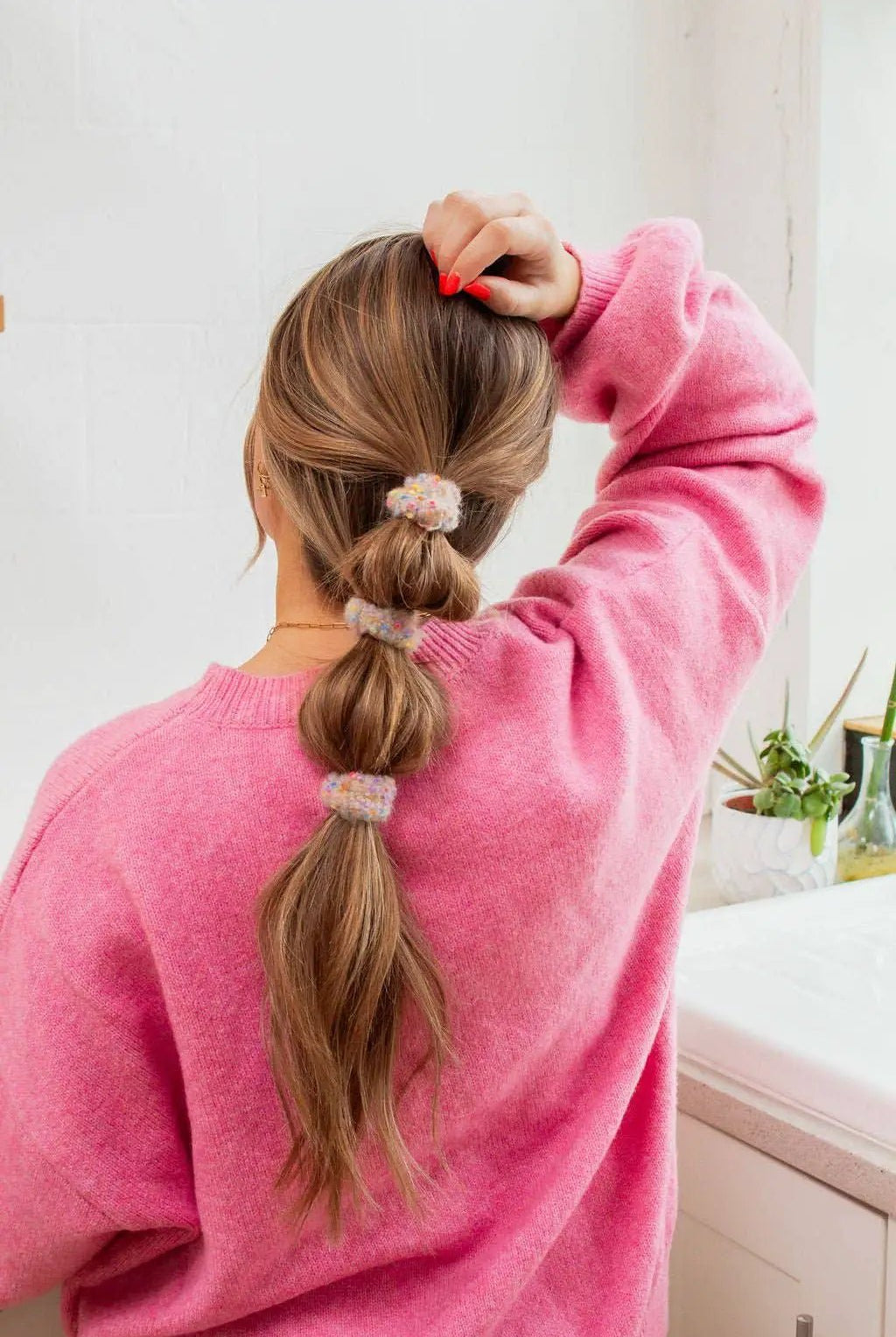 Shop ANDi Pom Pom Hair Tie 3-Pack - Ponytail Holders