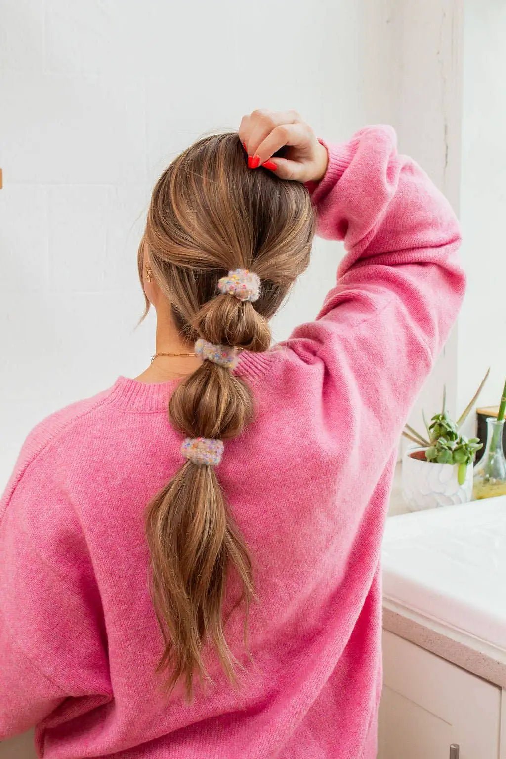 Shop ANDi Pom Pom Hair Tie 3-Pack - Ponytail Holders