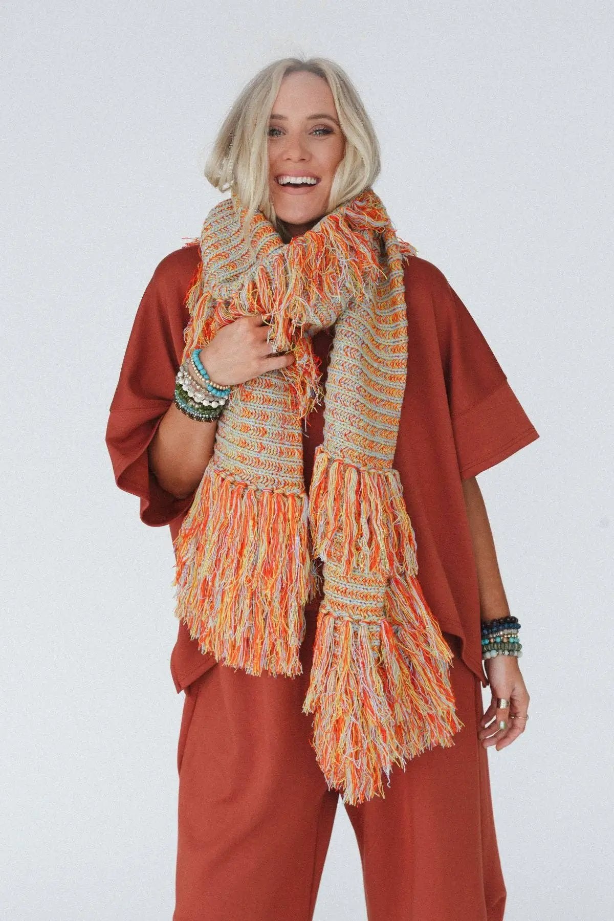 Three Bird Nest Three Bird Nest - Sugar Plum Fringe Scarf - Scarves & Shawls