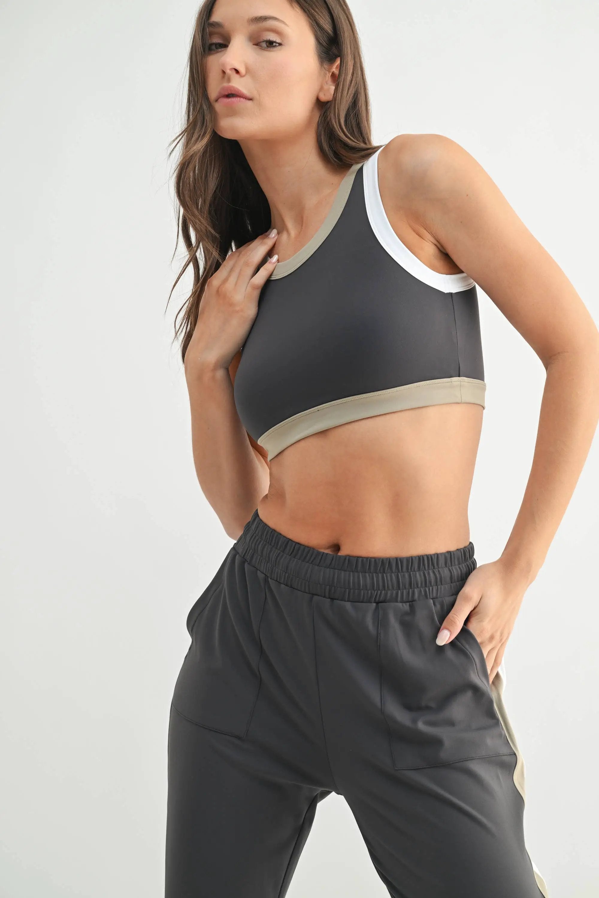 Mono B The PowerPlay Active Set in Dark Grey Combo - Activewear Mono B - PowerPlay Active Set