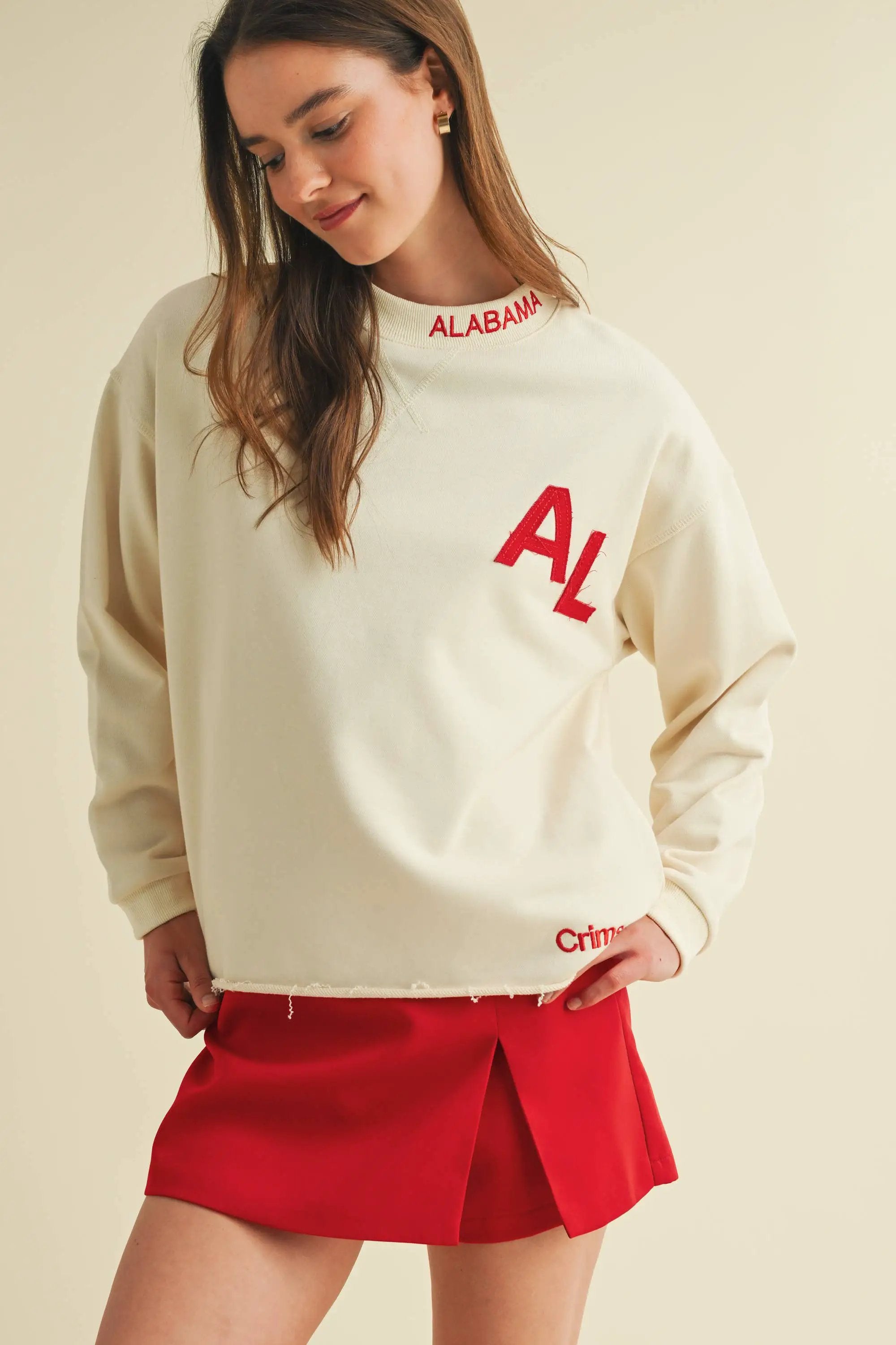 Cloud Ten Cloud Ten - 'AL' Crimson Tide Print Pullover Sweater - Sweatshirts