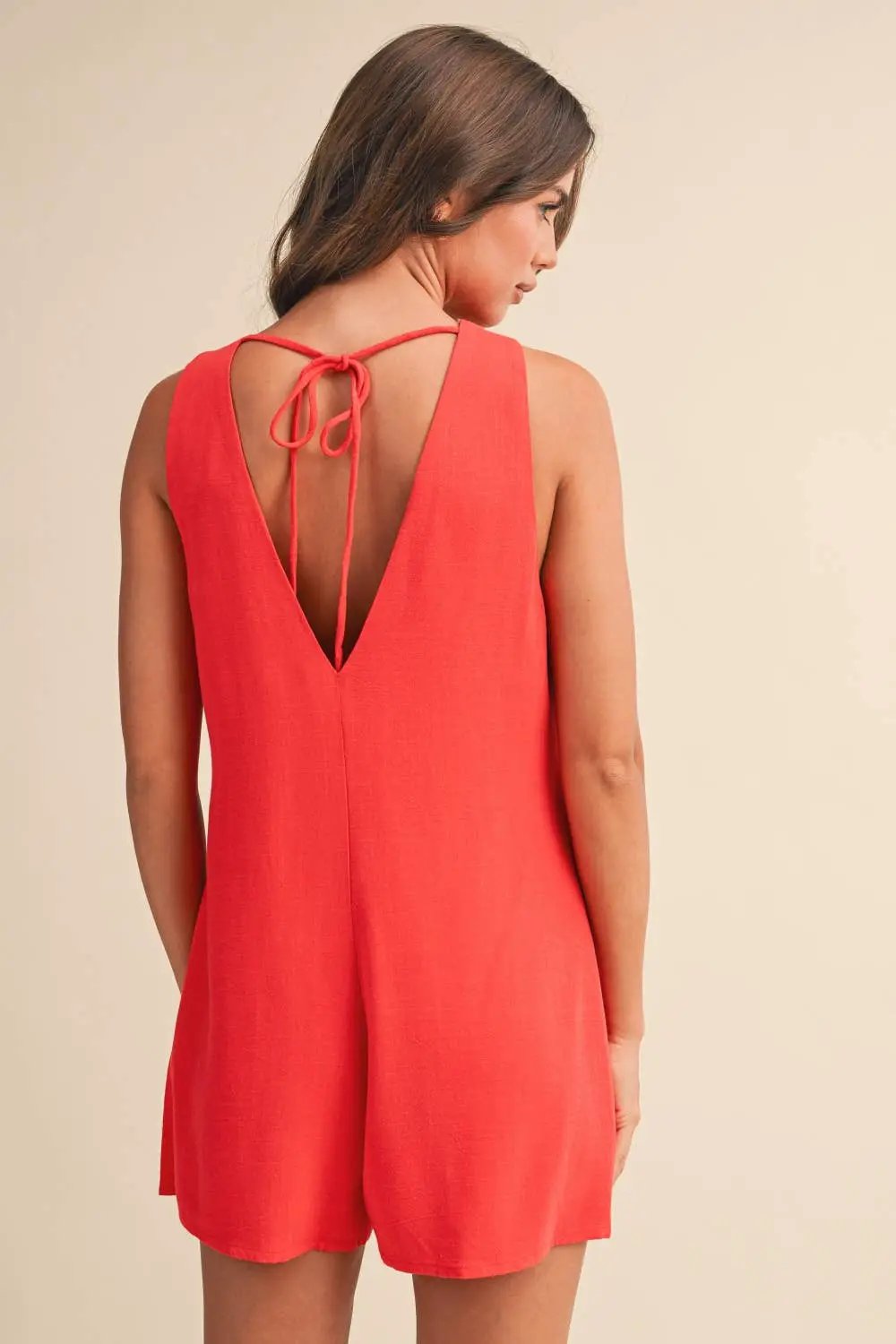 Klesis The Sunset Stroll Linen Blend Romper - One-Pieces