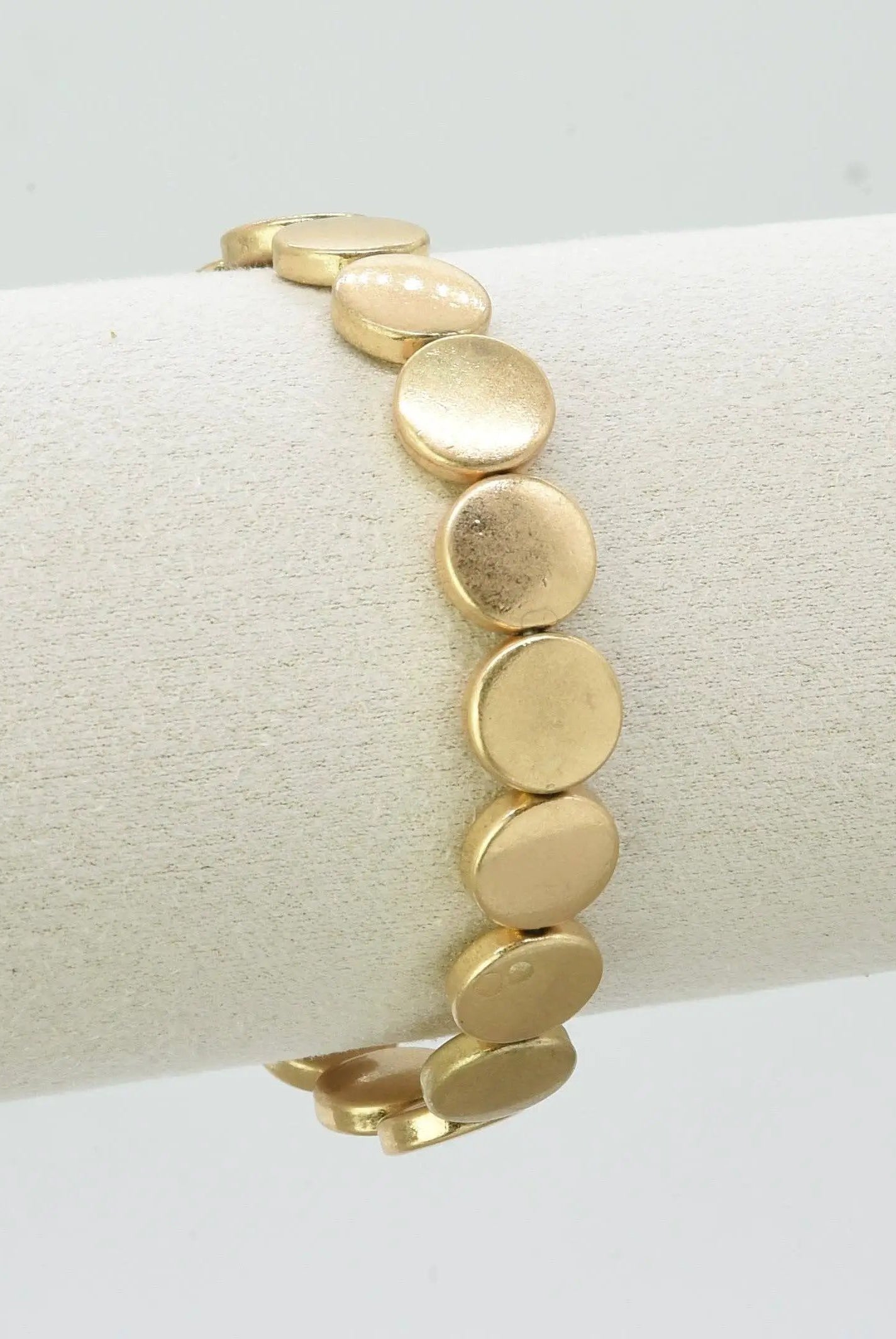 Nette Road Wholesale Disk Bracelet: Brushed Silver or Brushed Gold - Bracelets