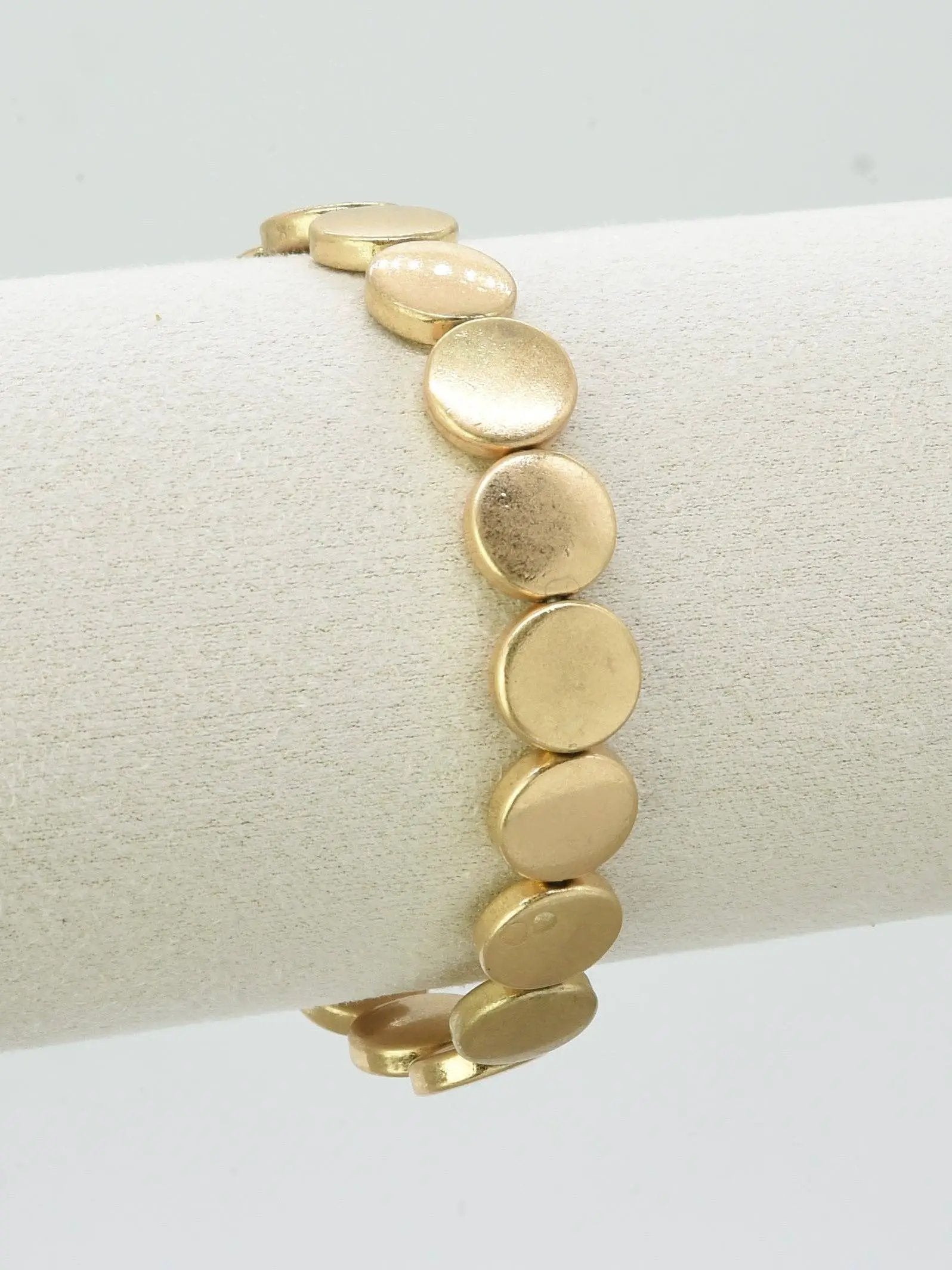 Nette Road Wholesale Disk Bracelet: Brushed Silver or Brushed Gold - Bracelets