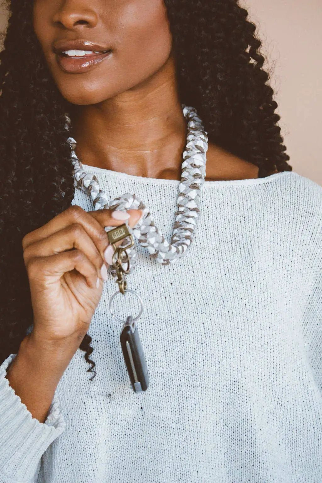Shop ANDi Shop ANDi - Brown Checkered Lanyard - Lanyards Apparel & Accessories