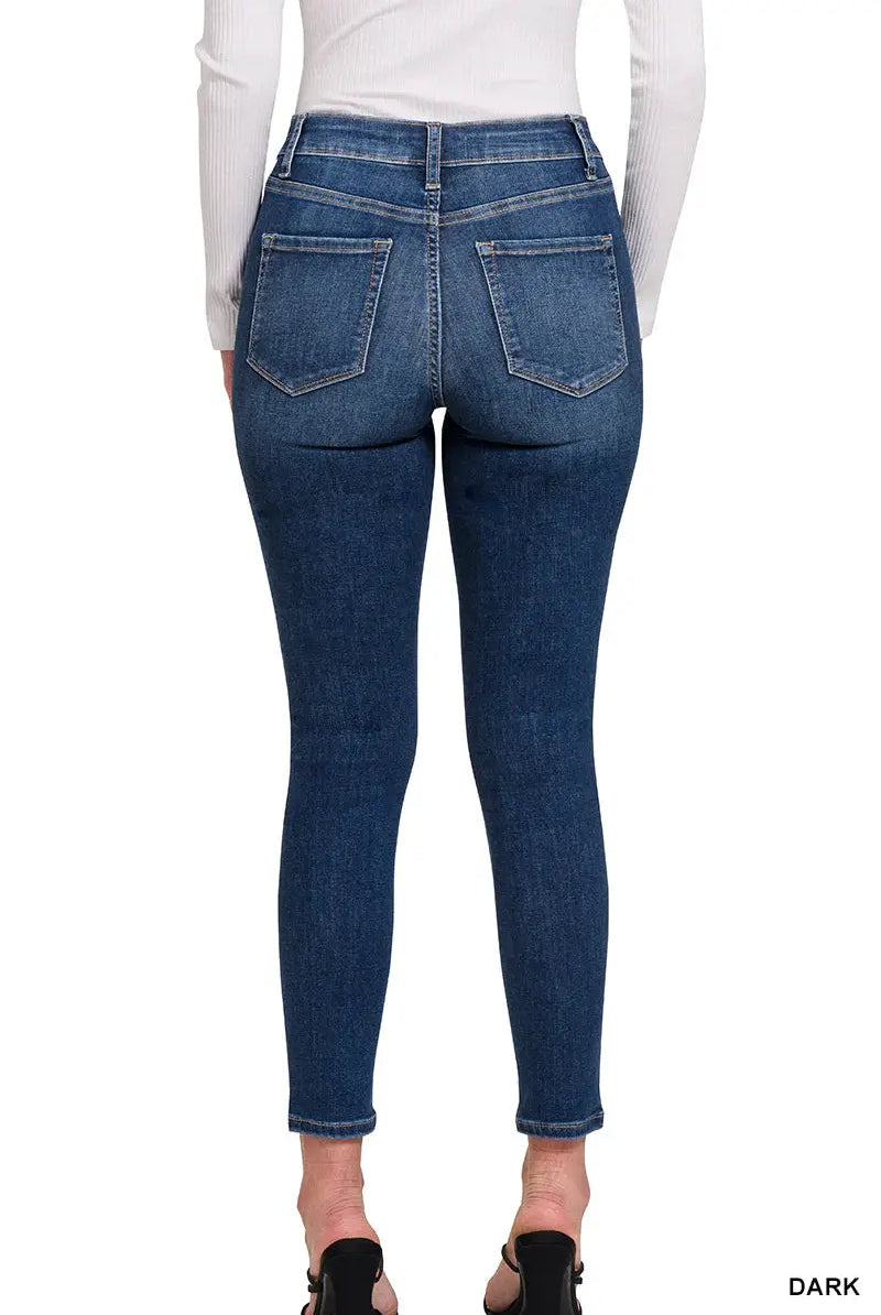 Zenana The Everyday Essential High Rise Jeggings: Dark - Jeans