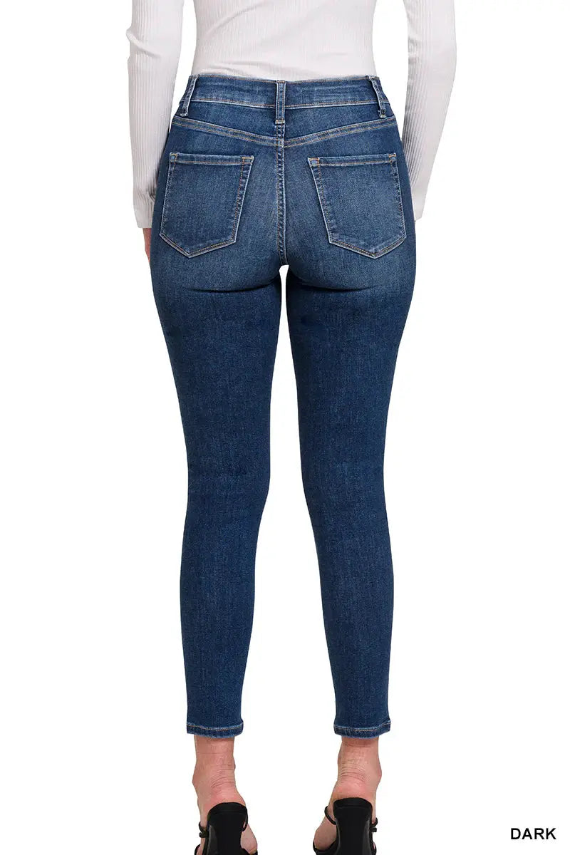 Zenana The Everyday Essential High Rise Jeggings: Dark - Jeans