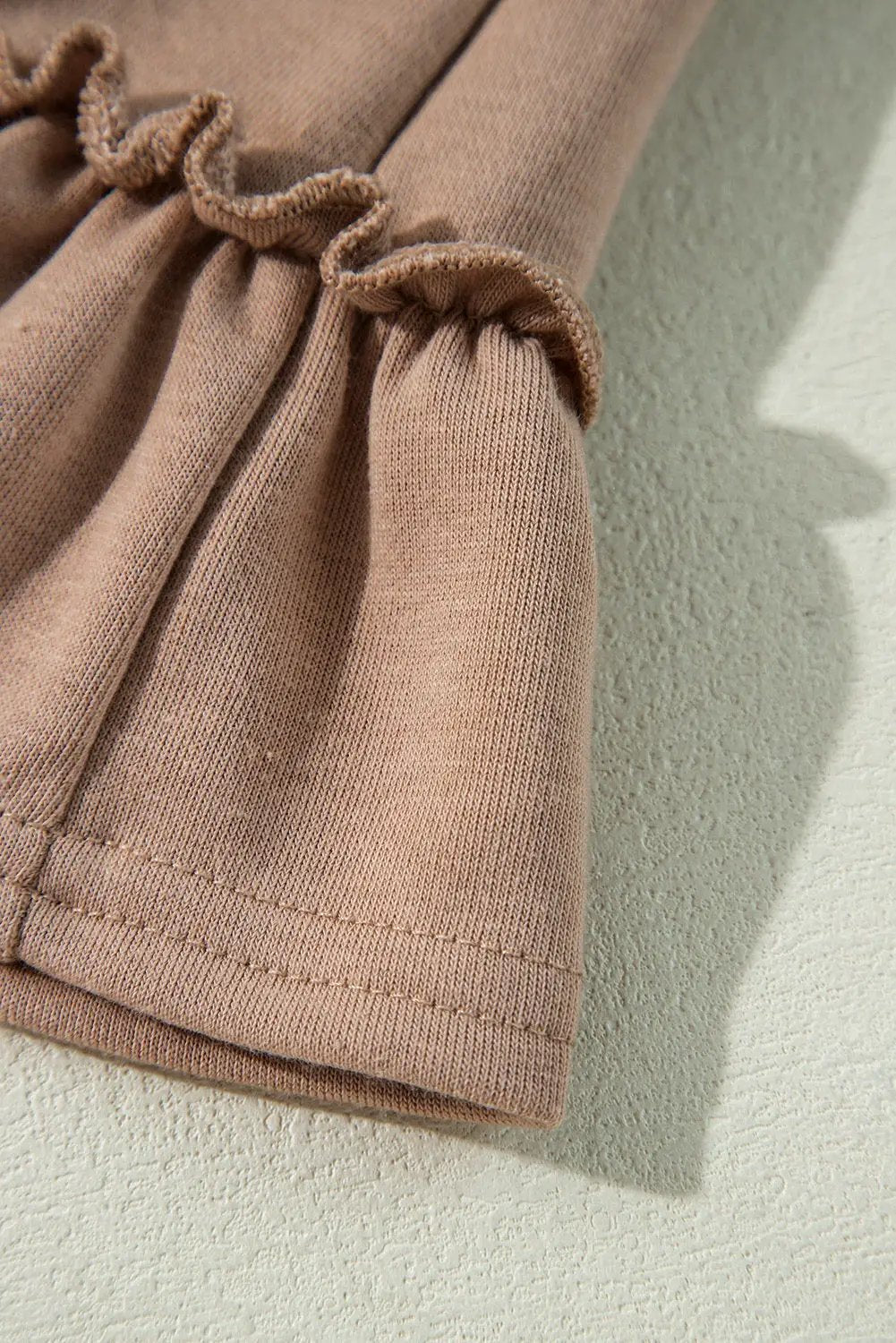 Grateful Threads Boutique Barely Blushing Ruffle Hem Mini Dress - Dresses Goat Scoop Neck Tiered Ruffled Hem Long Sleeve Mini Dress