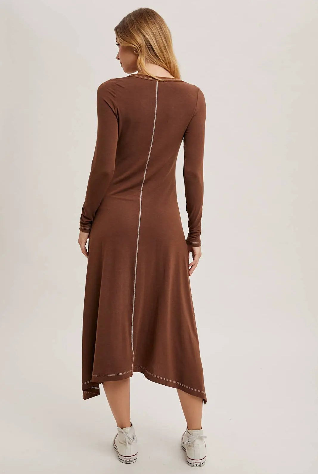 Bluivy The Cocoa Button-Front Slit Midi Dress - Dresses