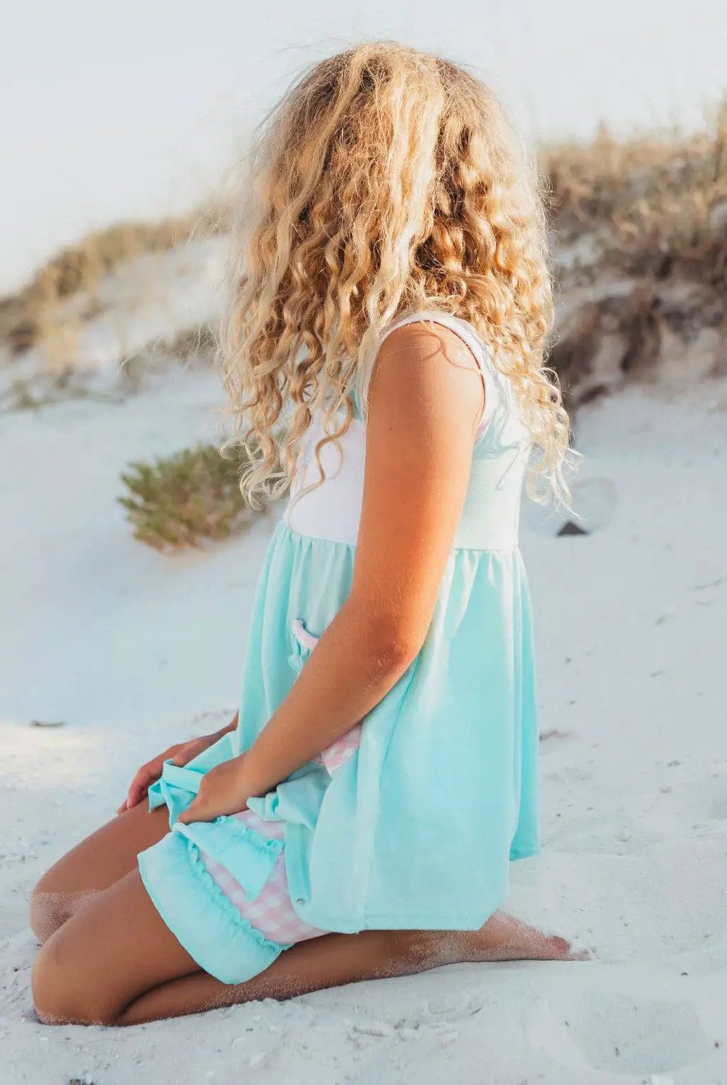 Adorable Sweetness Kids Pastel Ice Cream Gingham Ruffle Spring Summer Short Set - Outfit Sets