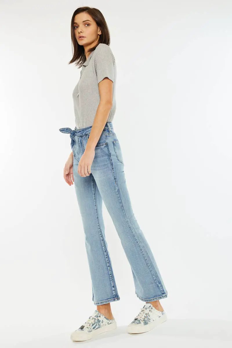 Nature Denim The Retro High Rise Flare Jeans: Light Wash - Jeans