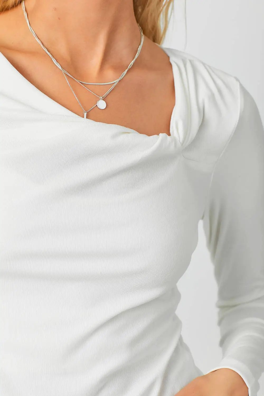 Mystree Mystree - Soft Focus Knot-Neck Modal Top - Blouses