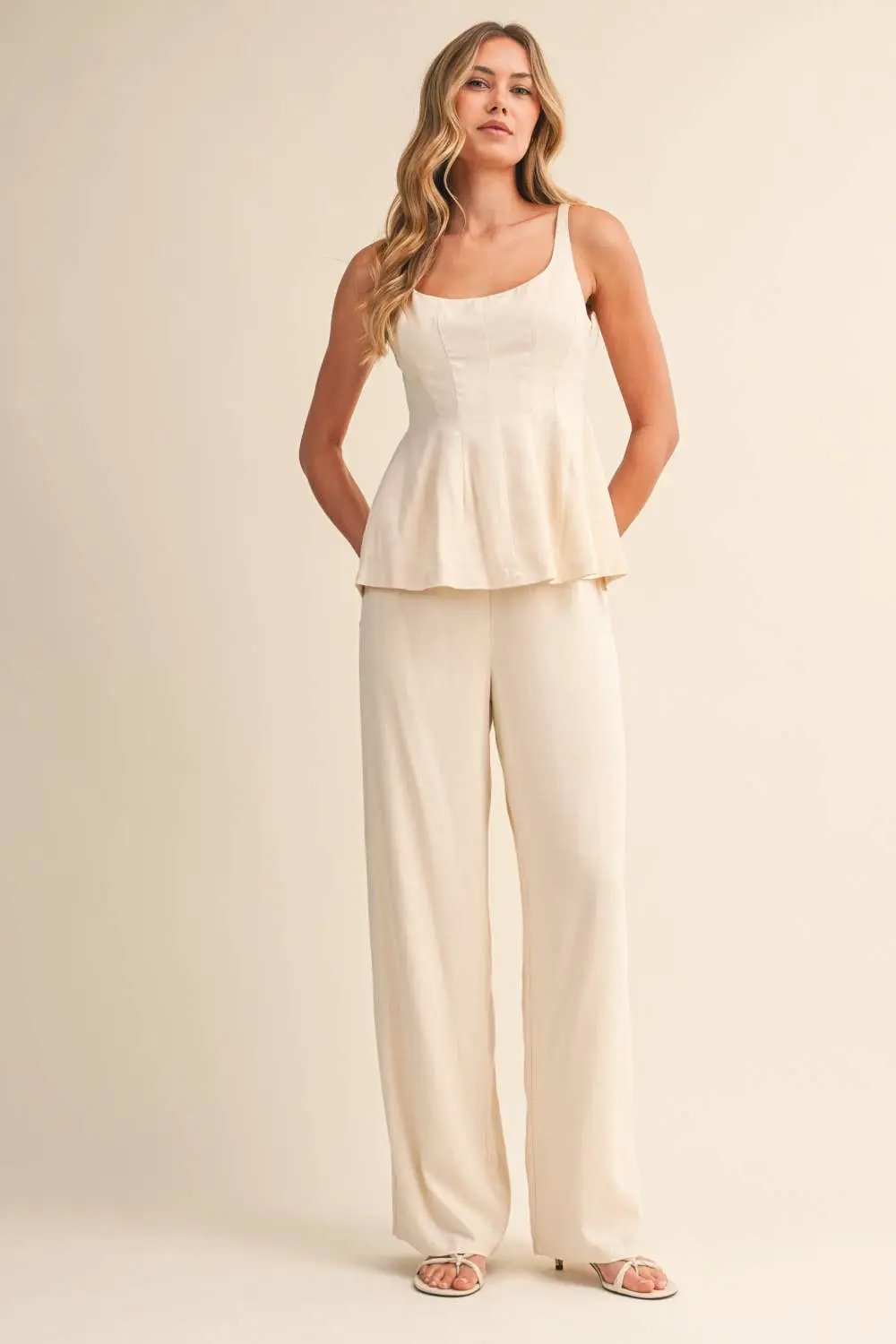 Klesis The Coastal Elegance Linen Blend Pant Set - Outfit Sets