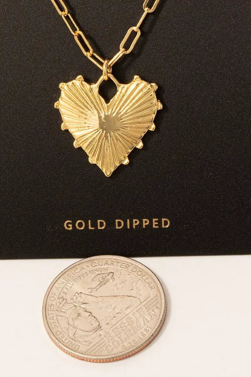 Fame Accessories The Golden Hour Heart Necklace - Necklaces