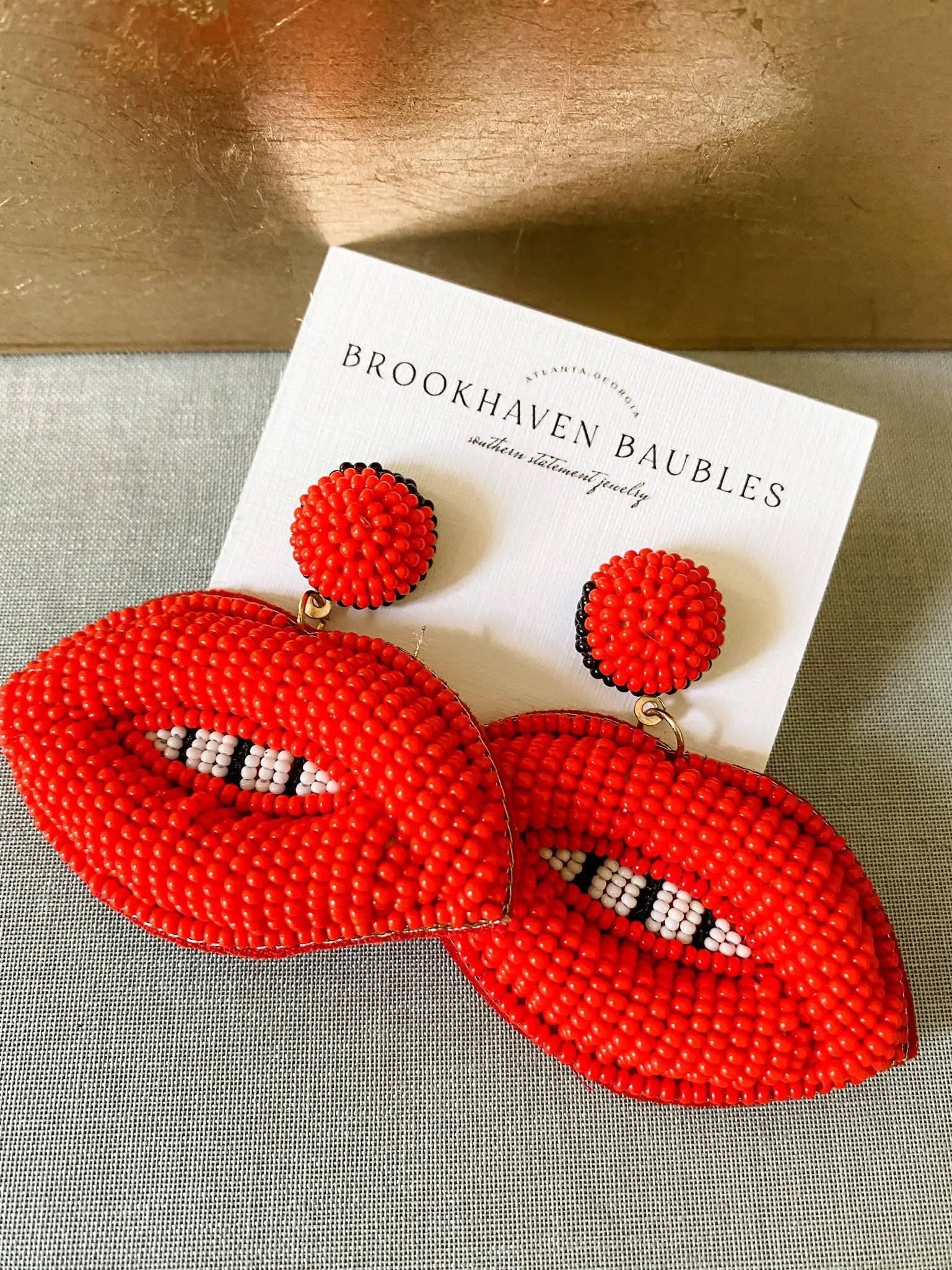Brookhaven Baubles Lips Beaded Earrings- Southern Beaded Statement Fashion Earrings - Earrings beaded lips earrings