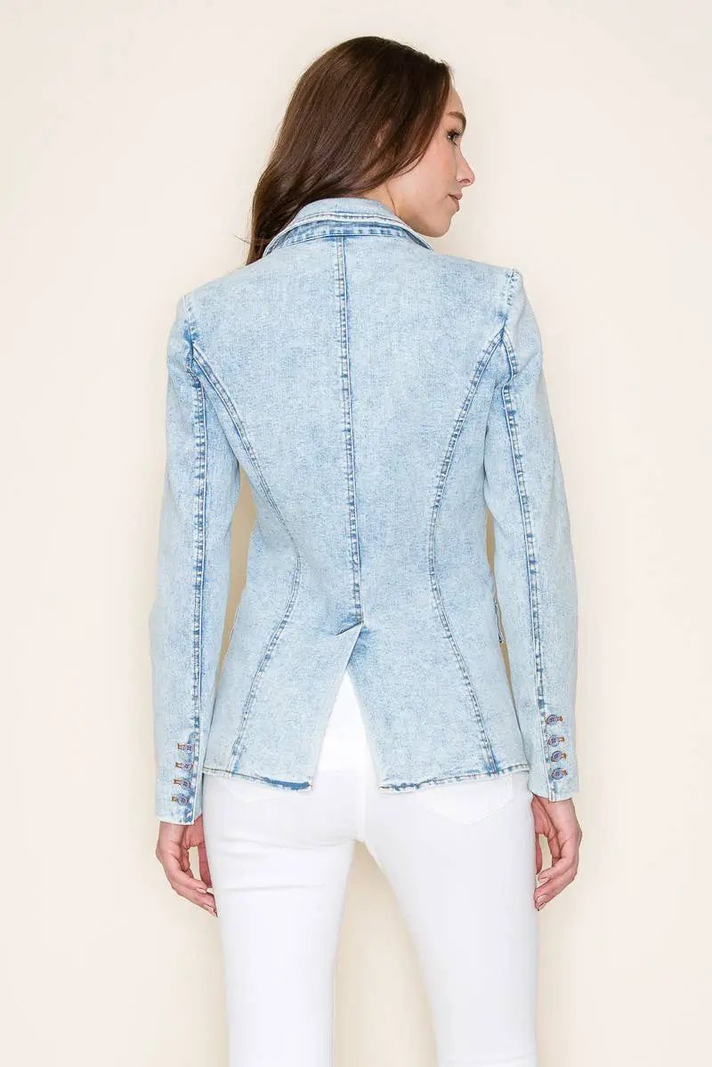 WISTERIA LANE Wisteria Lane - The Uptown Denim Blazer - Coats & Jackets