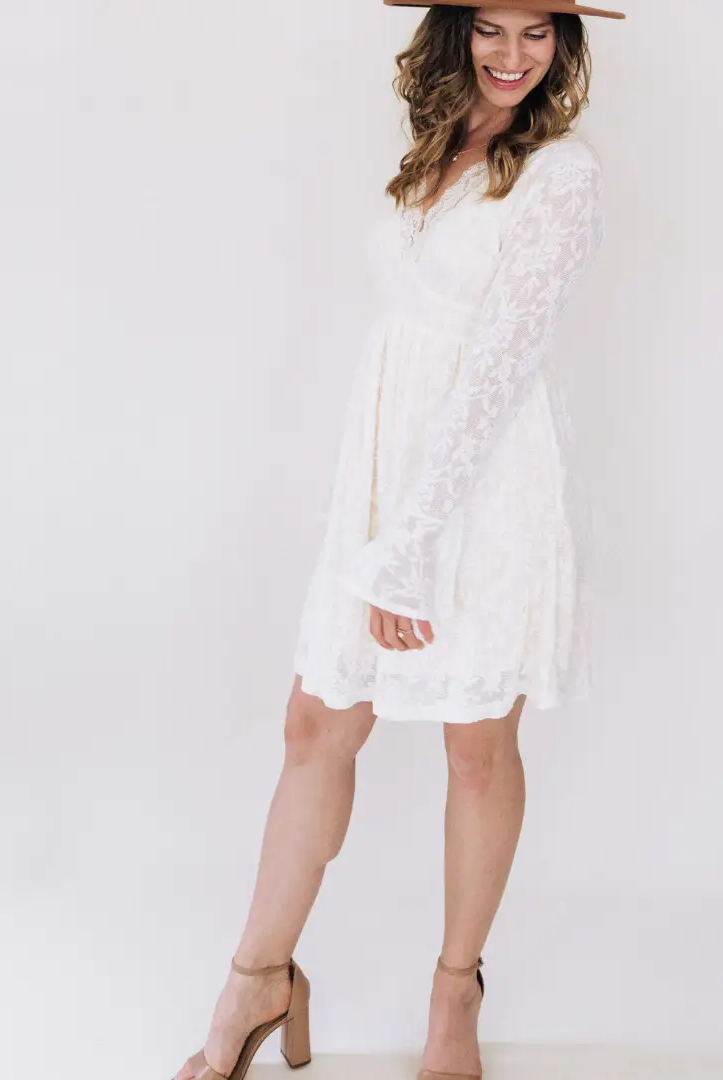 HAHA MAMA Clothing Ivory Lace Mommy & Me Dress - Mommy - Dresses