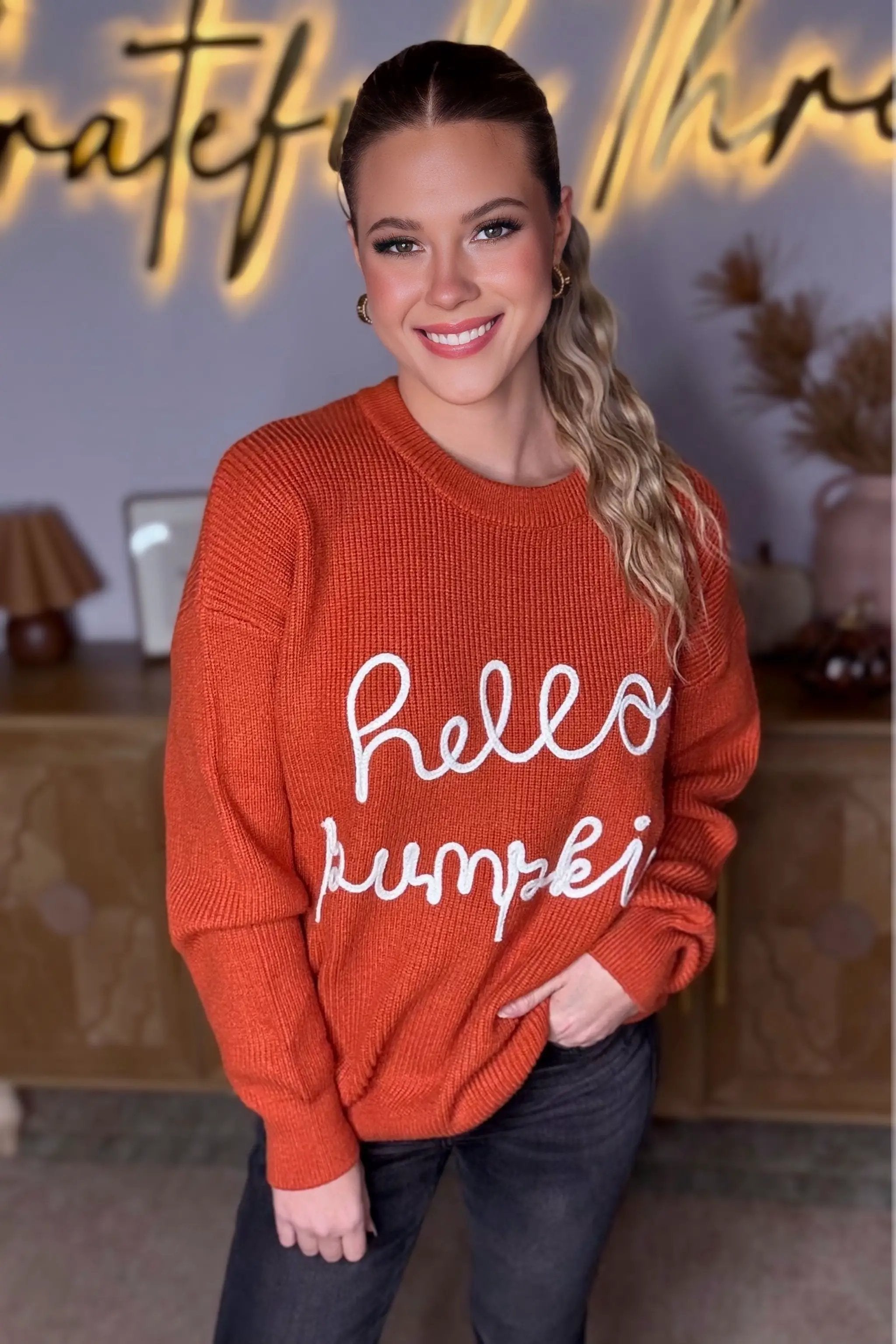 Grateful Threads Boutique Hey There, Pumpkin Sweater - Sweaters