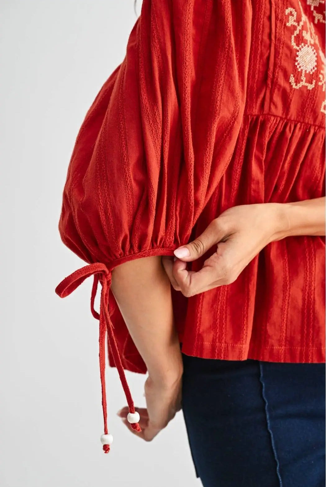 Camellia The Canyon Bloom Blouse: Rust - Blouses