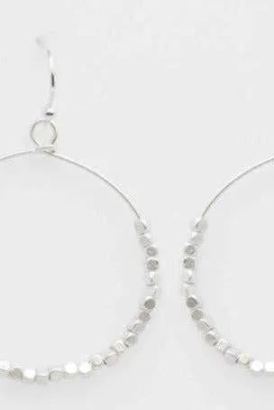 Nette Road Wholesale Beaded Oz Hoops: Silver - Earrings