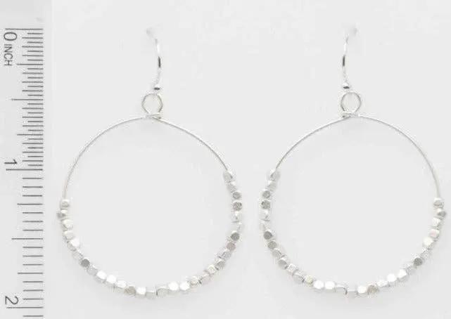 Nette Road Wholesale Beaded Oz Hoops: Silver - Earrings