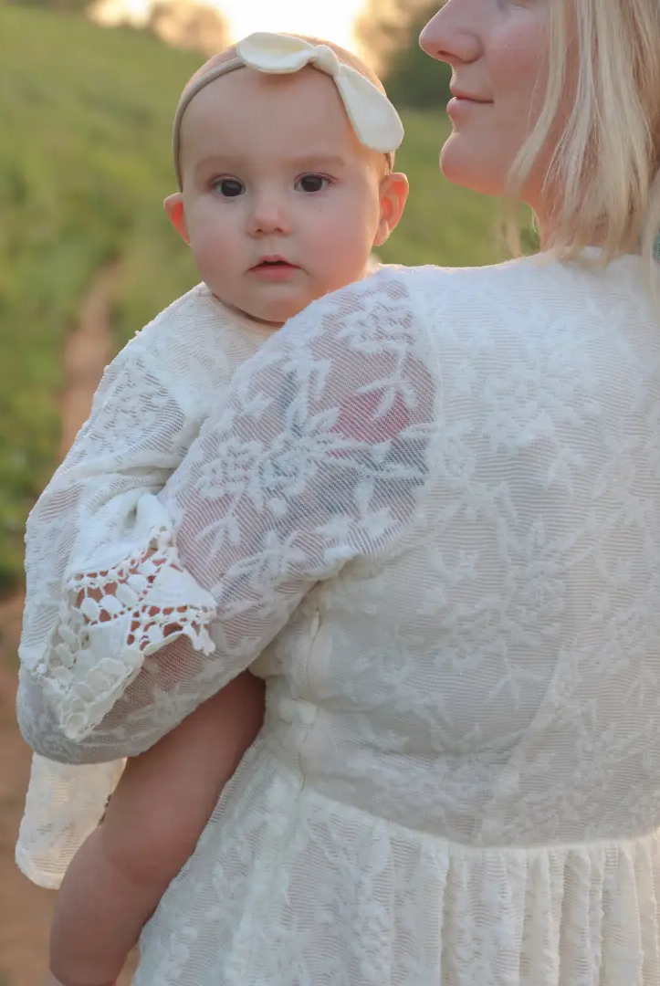 HAHA MAMA Clothing Ivory Lace Mommy & Me Dress - Mommy - Dresses