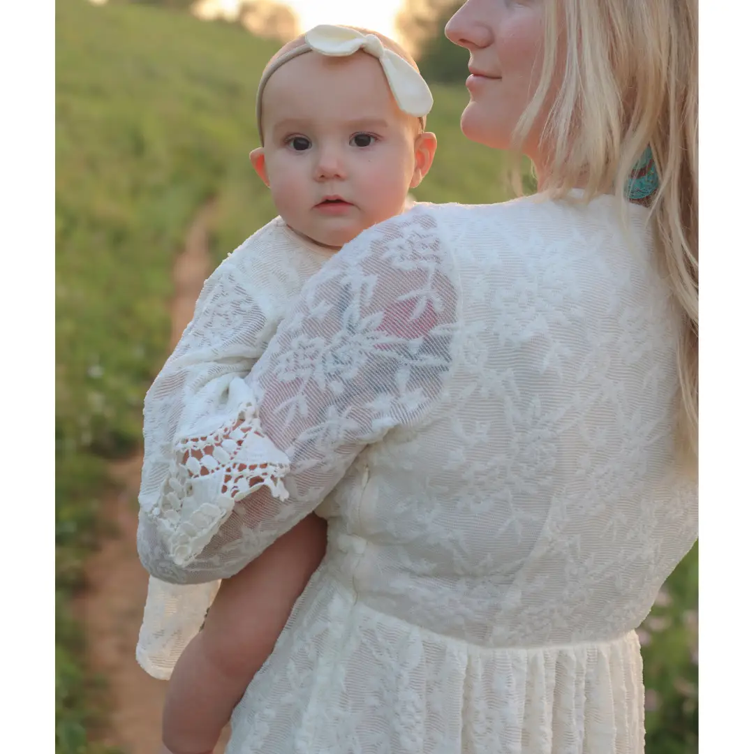 HAHA MAMA Clothing Ivory Lace Mommy & Me Dress - Mommy - Dresses