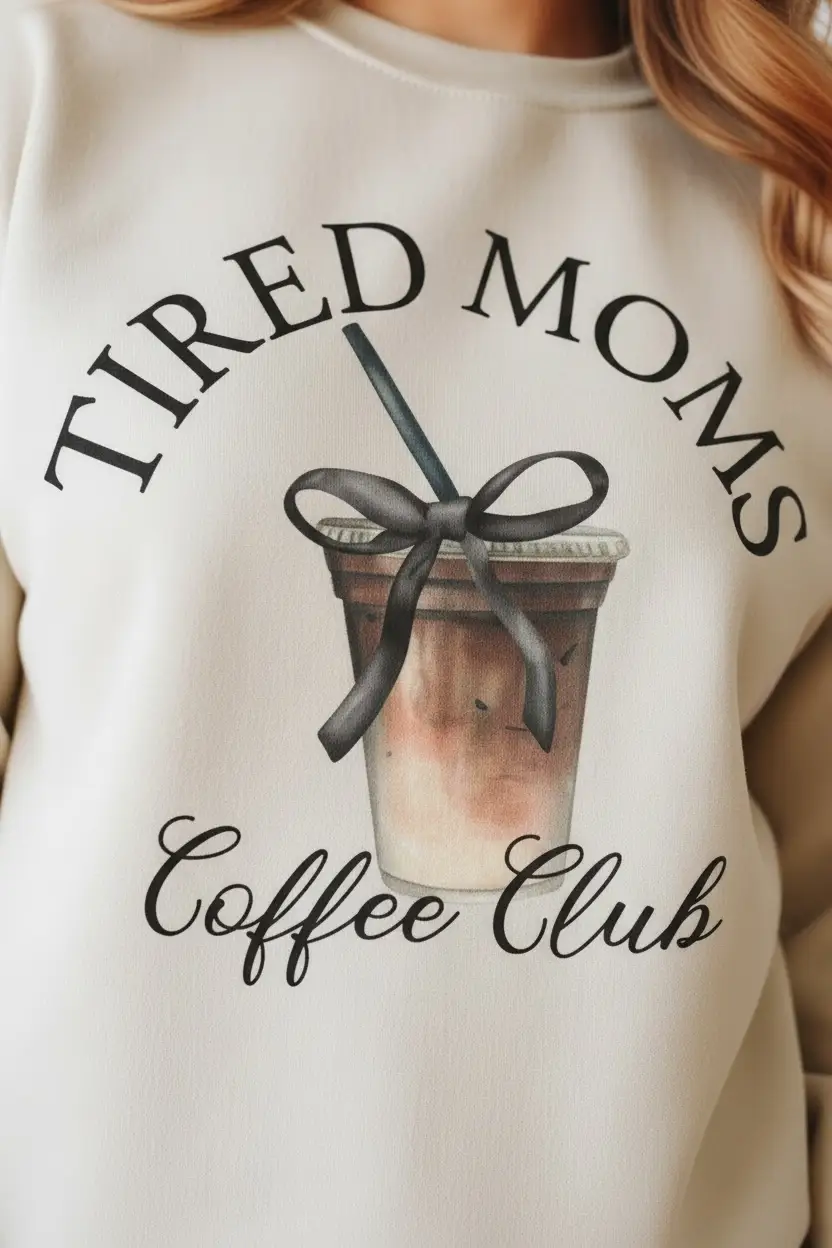 Limeberry Designs Tired Mom’s Coffee Club Cozy Pullover Sweatshirt - Sweatshirts
