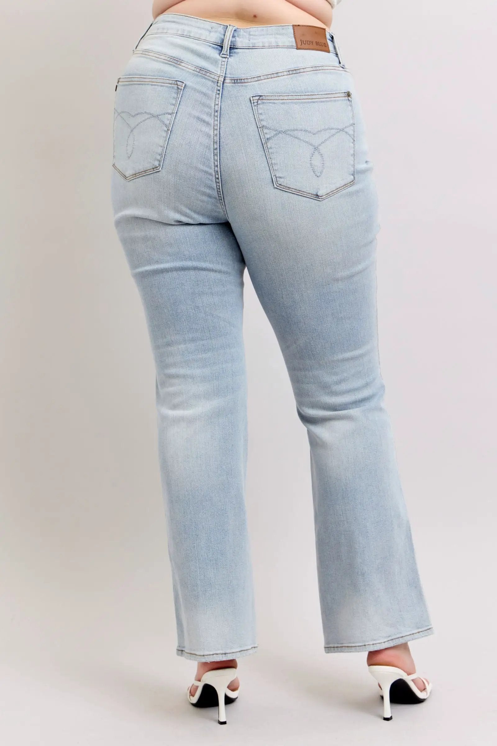 Judy Blue The High Waist Tummy Control Bootcut CURVY Denim Jeans: SHORT & REG Inseam - Jeans Judy Blue High Waisted Tummy Control Bootcut Jeans