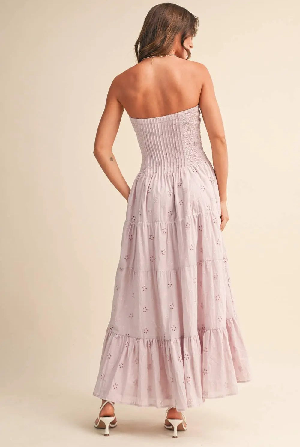Klesis The Lavender Daydream Eyelet Midi Dress - Dresses