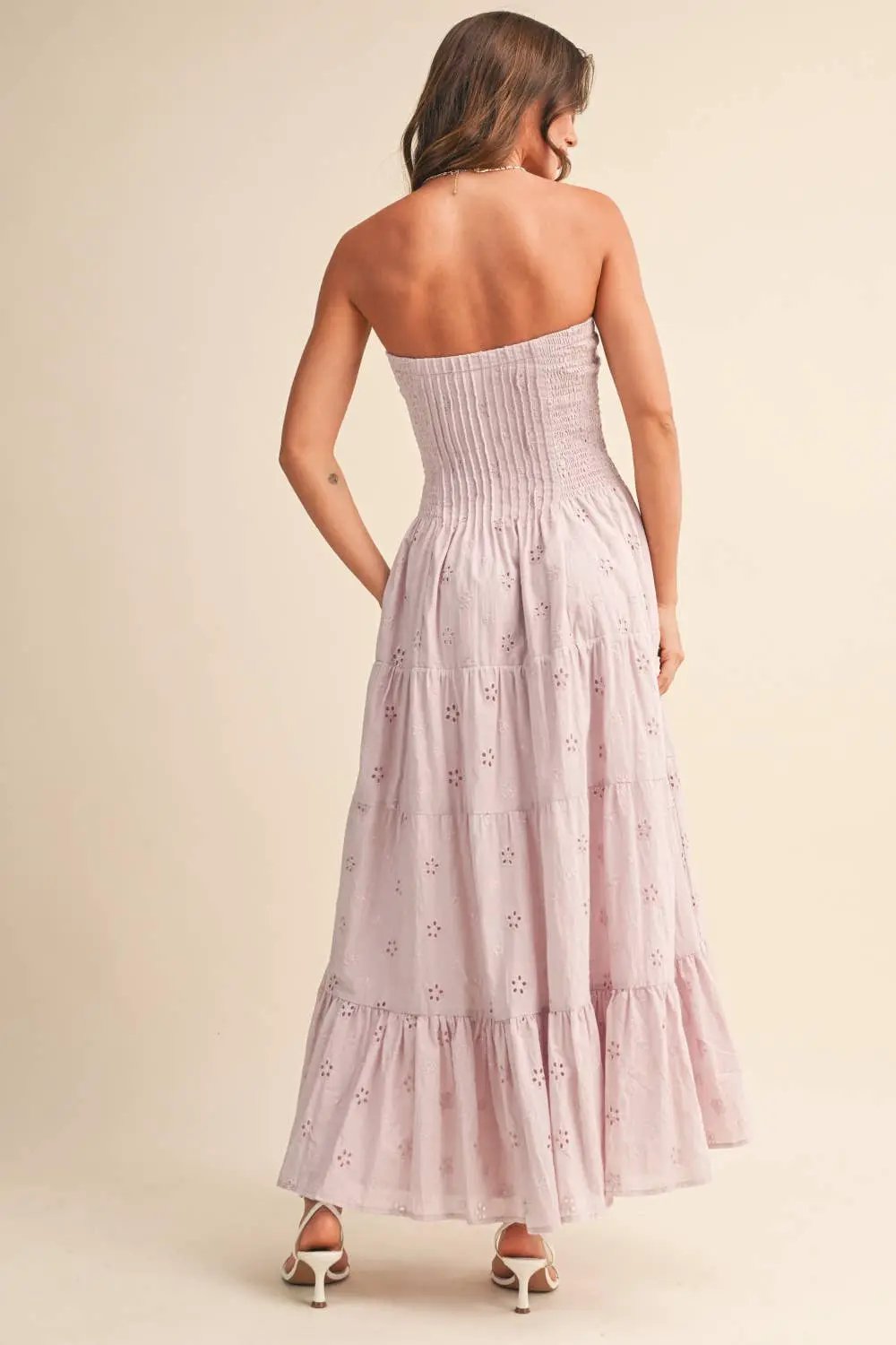 Klesis The Lavender Daydream Eyelet Midi Dress - Dresses
