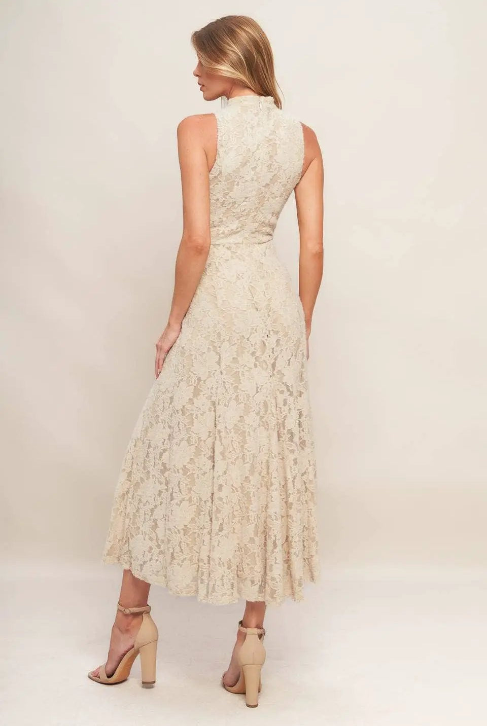 FLYING TOMATO The Soft Grace Lace Midi Dress - Dresses