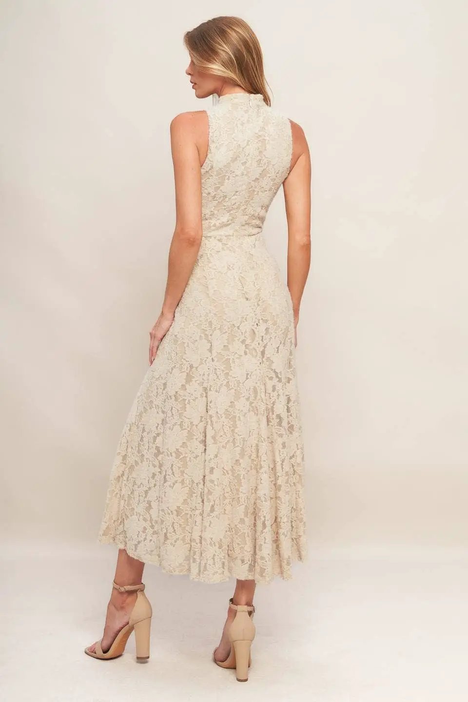 FLYING TOMATO The Soft Grace Lace Midi Dress - Dresses