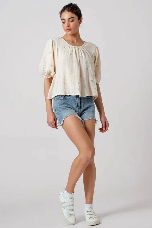 Urban Daizy Blown Away Gauze Blouse - Blouses