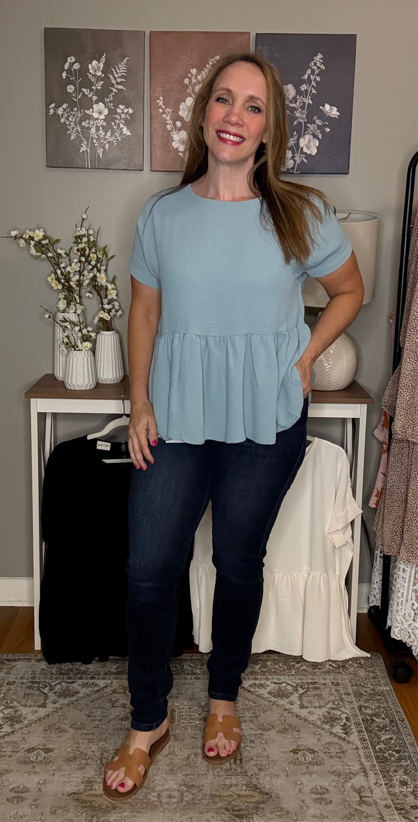 lovely melody Cotton Double Gauze Solid Babydoll Blouse - Blouses cotton gauze babydoll blouse
