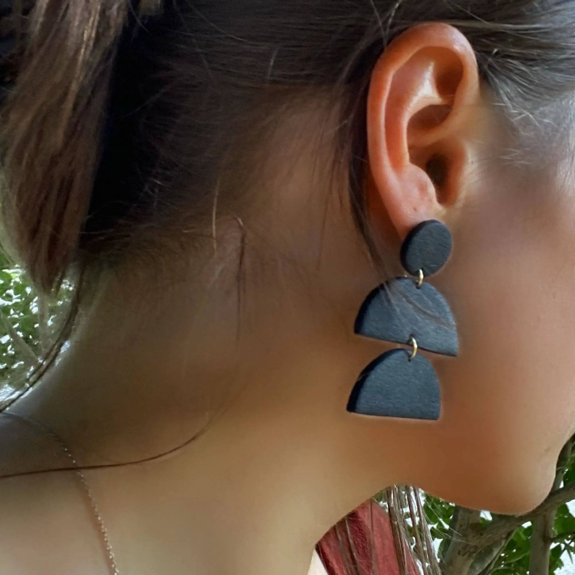 Blush and Bash Studio Blush and Bash Studio - Abstract Black Dangle Earrings - Earrings