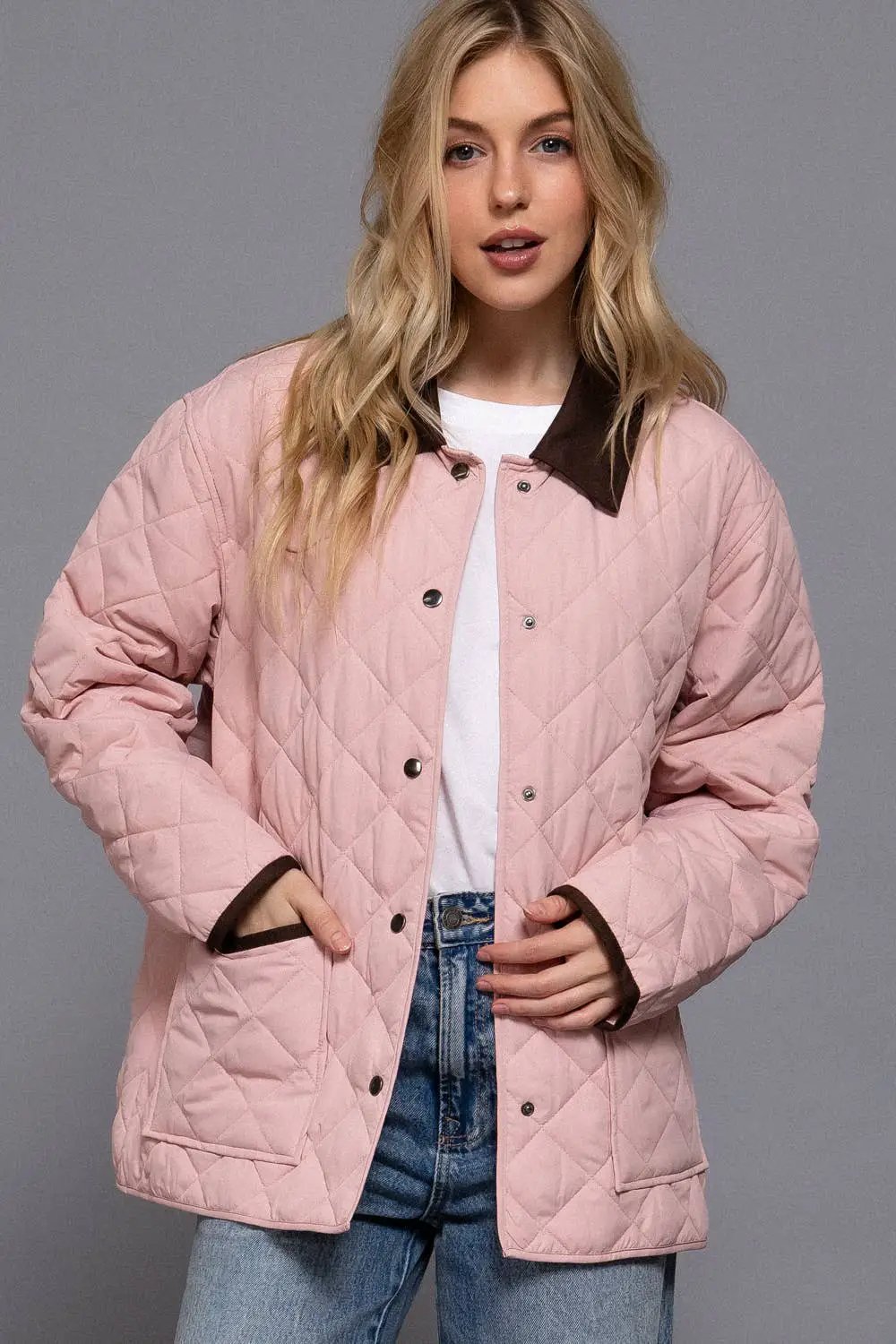 Active Basic | Active USA Blush & Birch Quilted Work Jacket - Jackets Active Basic | Active USA – Quilted Puffer Jacket