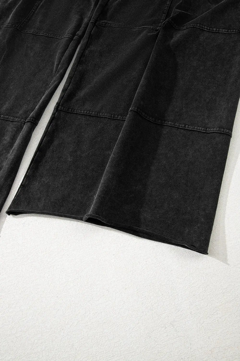 Grateful Threads Boutique Black Mineral Wash Exposed Seam Wide Leg Cargo Pants - Trousers Black Mineral Wash Exposed Seam Wide Leg Cargo Pants