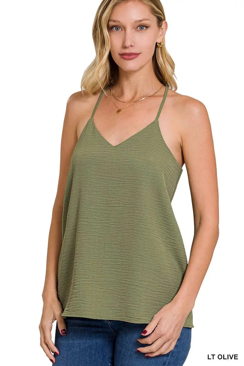 Zenana Zenana Adjustable Strap V-Neck Cami Top - Camisoles Adjustable strap v neck cami top