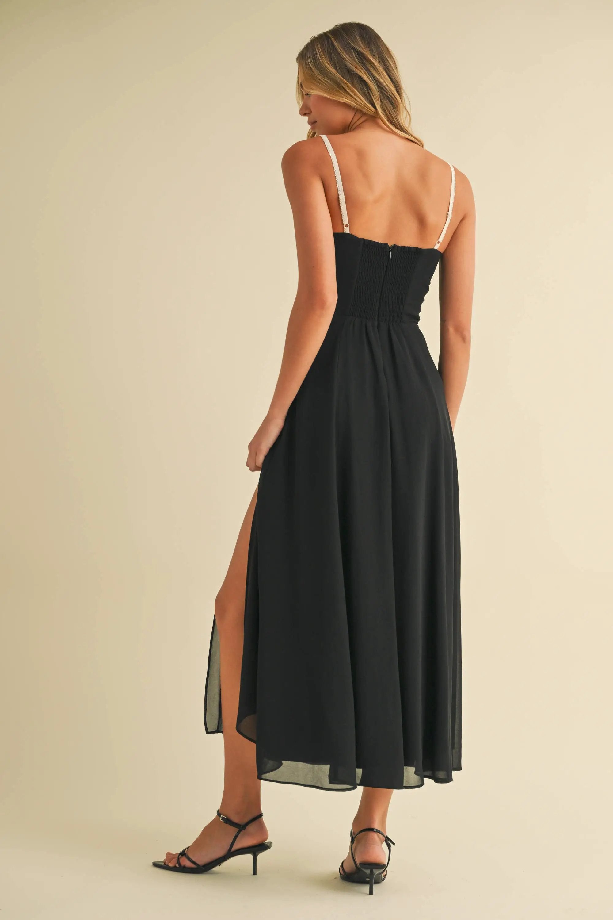 Klesis Midnight Romance Contrast Midi Dress - Dresses