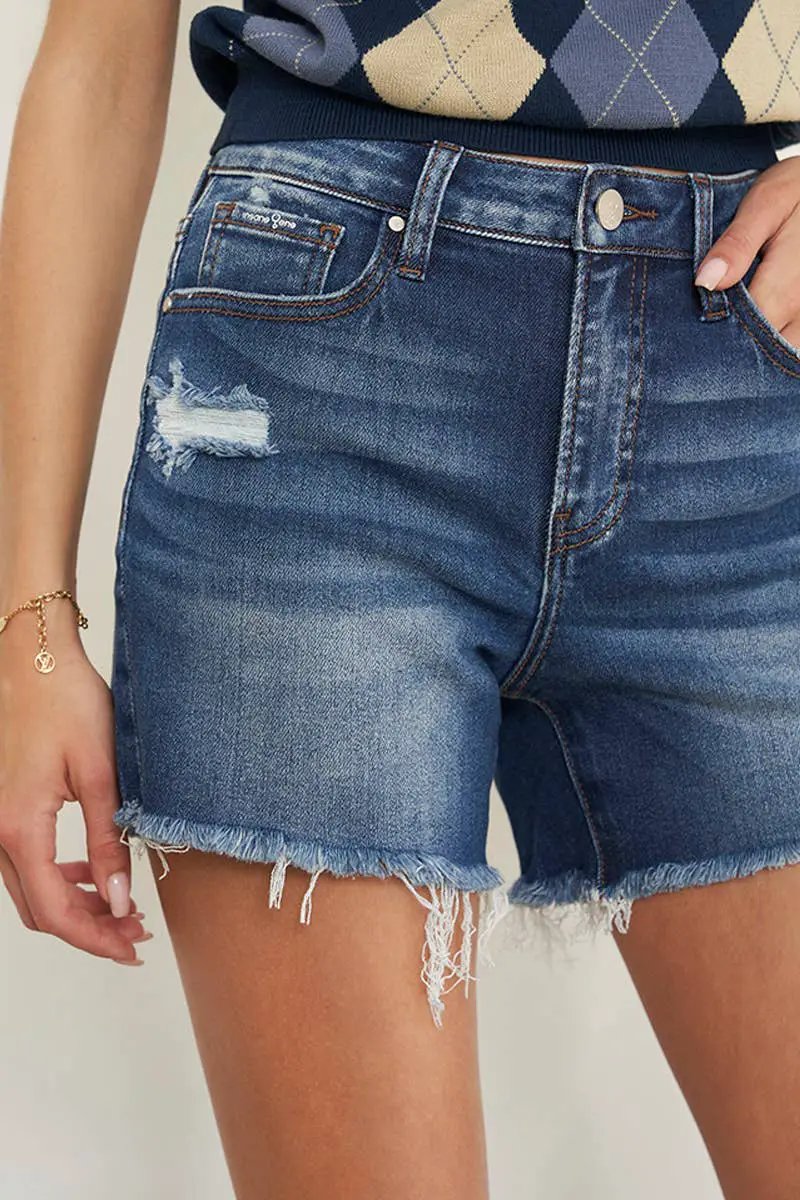 Insane Gene USA The Everyday Edge Mid Rise Denim Shorts - Jeans