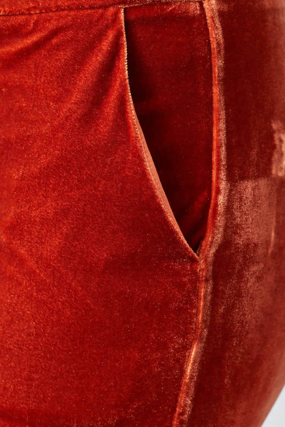 Mystree Mystree - Sunset Glow Velvet Flare Trousers - Trousers