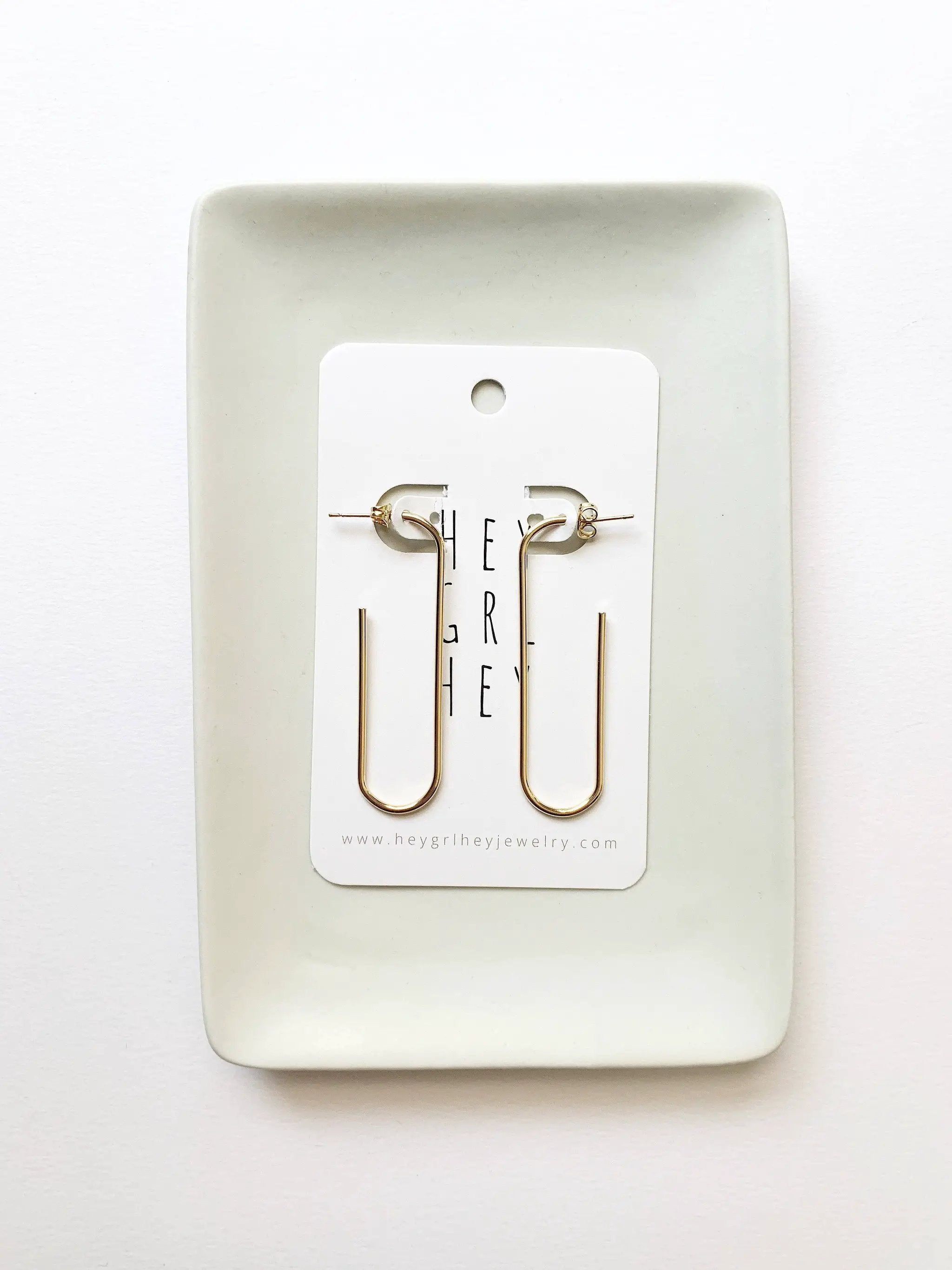 Hey Grl Hey Jewelry The Paperclip Hoop Earrings in Gold - Earrings