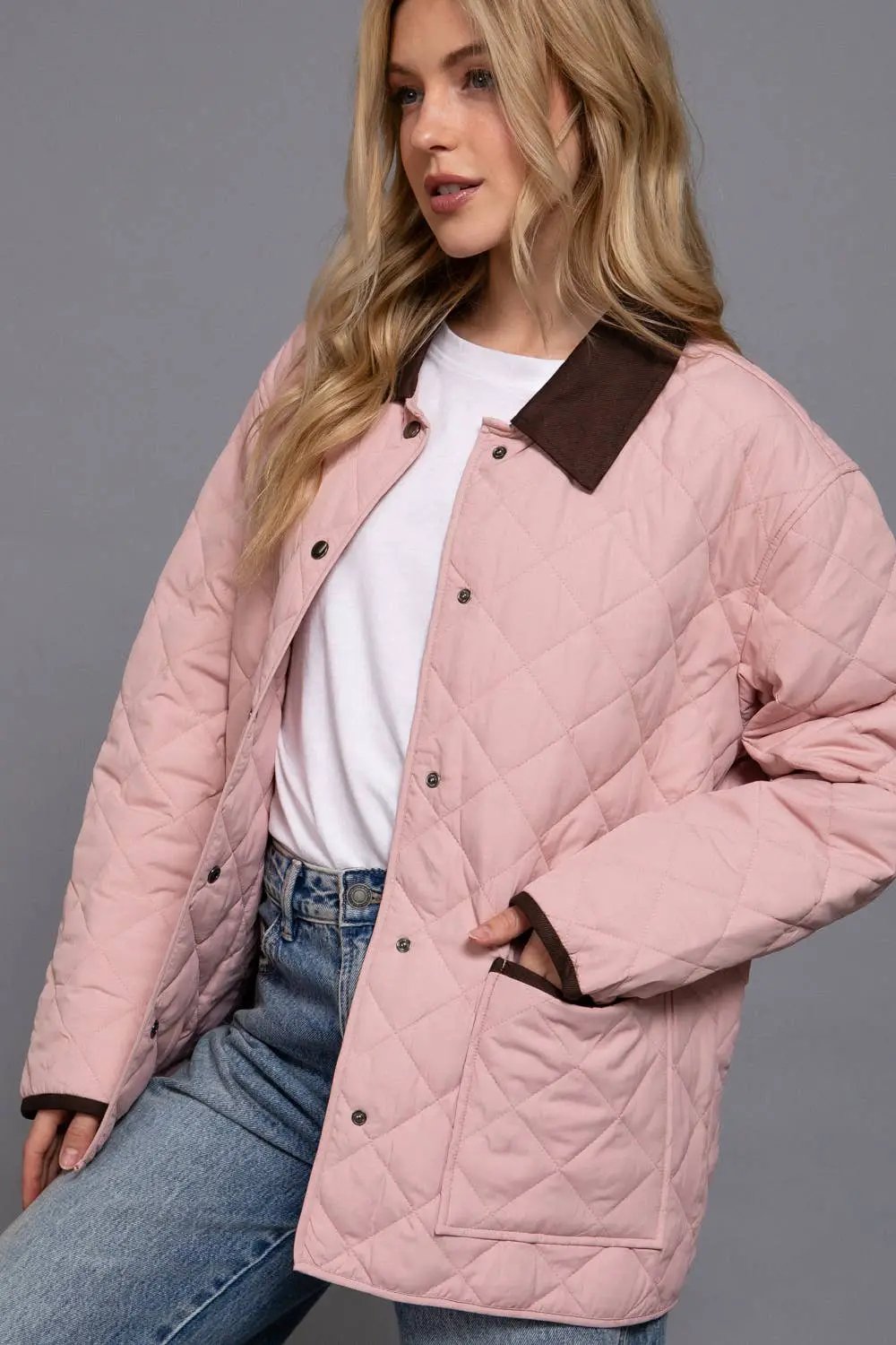 Active Basic | Active USA Blush & Birch Quilted Work Jacket - Jackets Active Basic | Active USA – Quilted Puffer Jacket