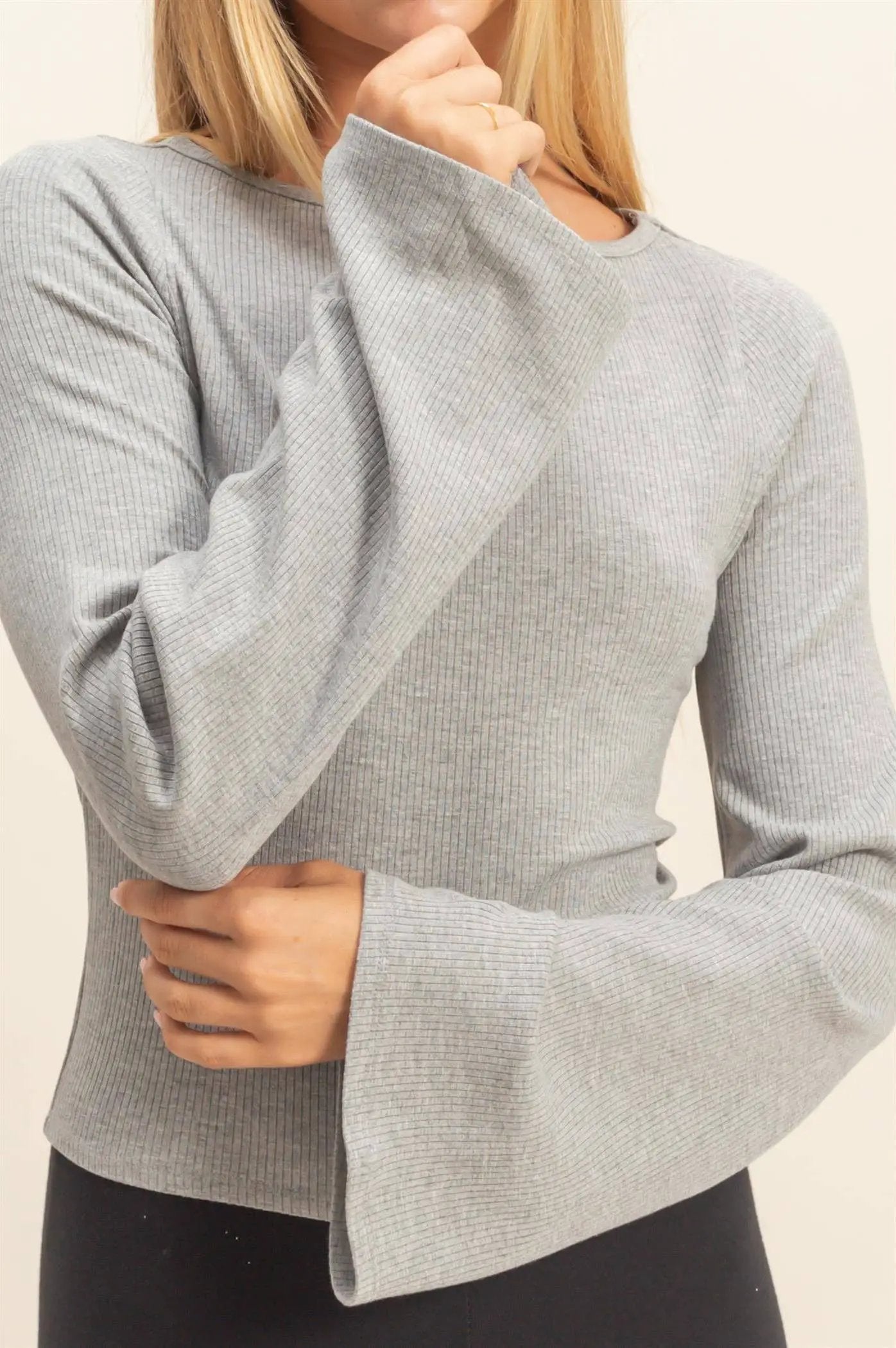 HYFVE HYFVE - Long Sleeve Ribbed Knit Top - Clothing Tops