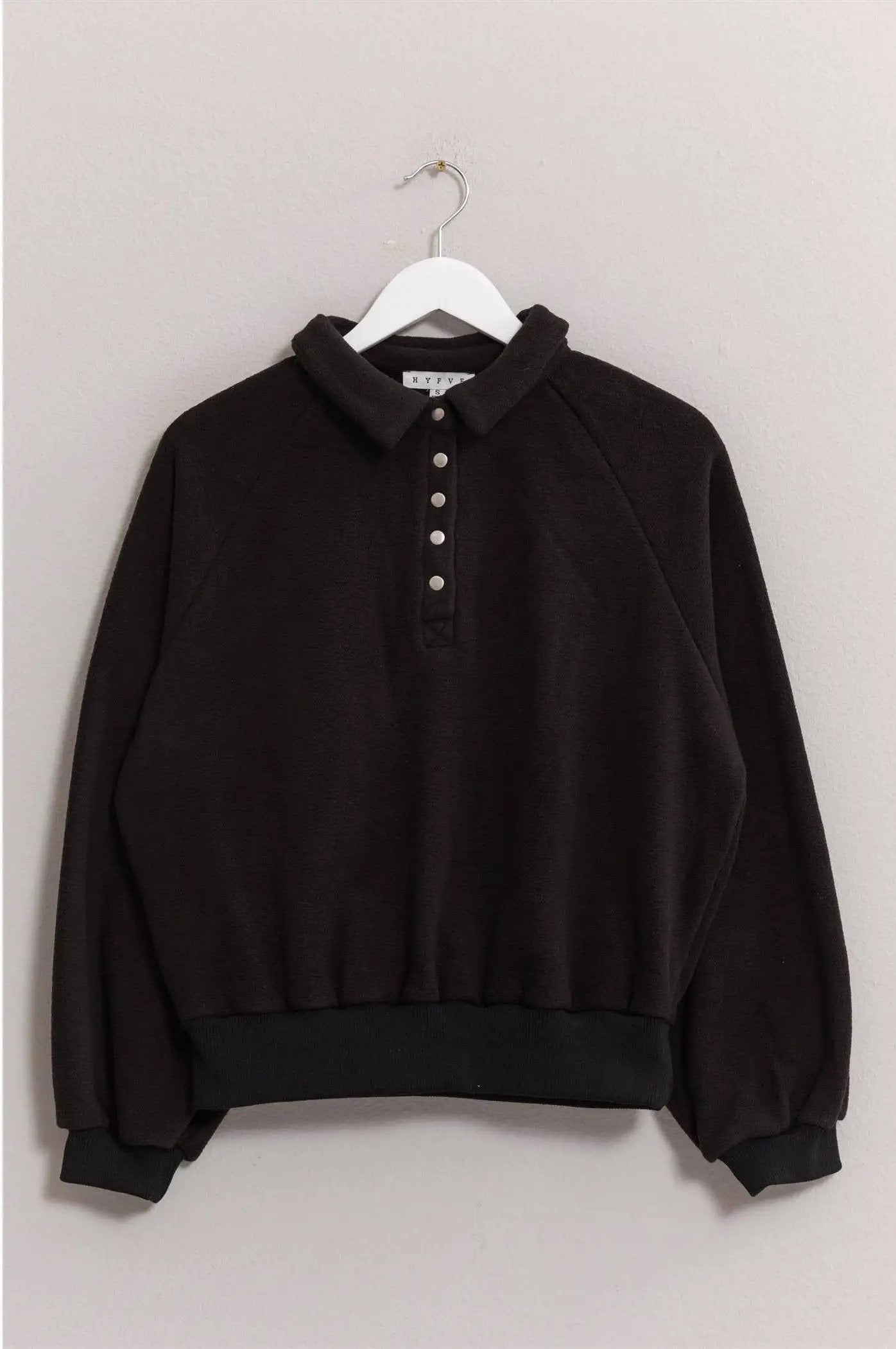 HYFVE HYFVE - Black Fleece Half-Placket Top - Sweatshirts