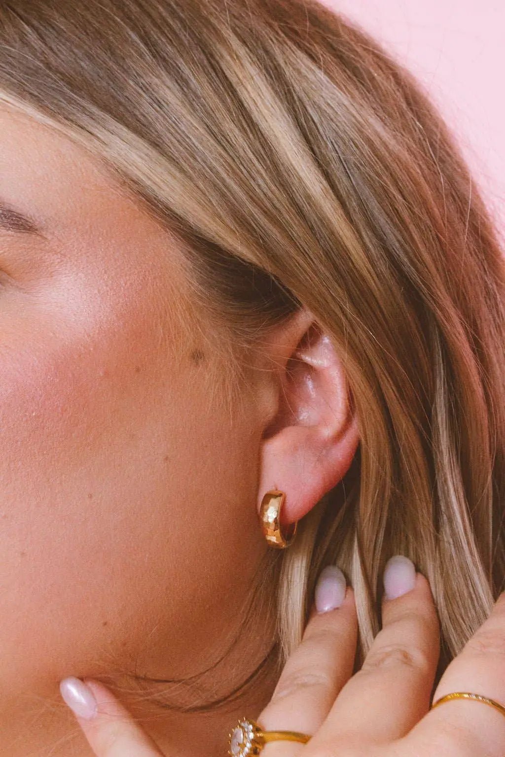 Shop ANDi Gold Hammered Hoops - Hypoallergenic - Earrings